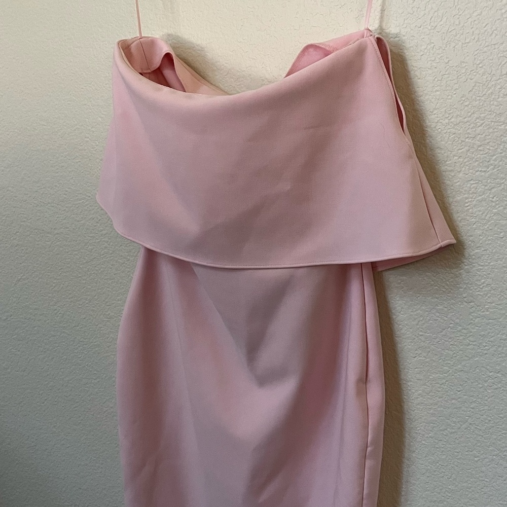 LIKELY | Driggs Strapless Wedding Date Night Midi Dress in Rose Shadow | Size 0 - Picture 4 of 10